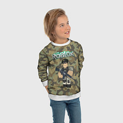 Свитшот детский Roblox 23 February Camouflage, цвет: 3D-белый — фото 2