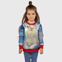 Свитшот детский Грозовой Котик, цвет: 3D-красный — фото 2