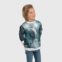 Свитшот детский Грозовой кошак, цвет: 3D-белый — фото 2