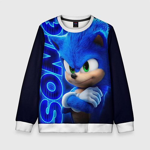 Детский свитшот SONIC / 3D-Белый – фото 1