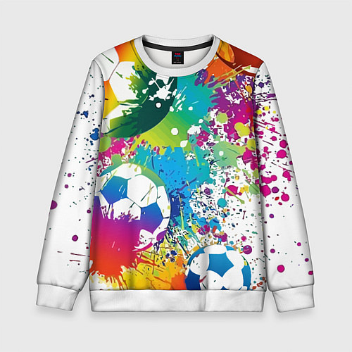 Детский свитшот Football Paints / 3D-Белый – фото 1