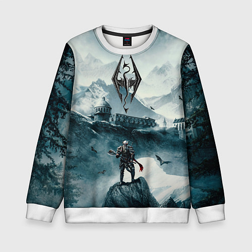 Детский свитшот Skyrim Warrior / 3D-Белый – фото 1