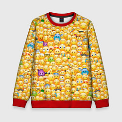Свитшот детский Смайлики Emoji, цвет: 3D-красный