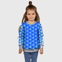 Свитшот детский Синие соты, цвет: 3D-меланж — фото 2