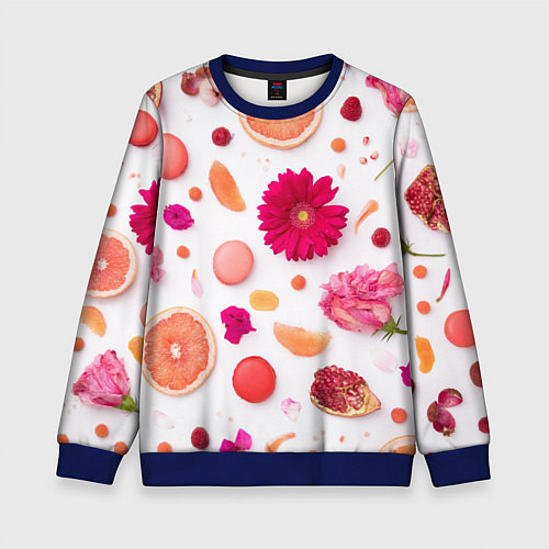 Детский свитшот Фрукты / 3D-Синий – фото 1