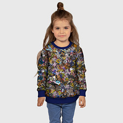 Свитшот детский FNaF стикербомбинг, цвет: 3D-синий — фото 2