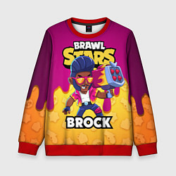 Свитшот детский BRAWL STARS BROCK, цвет: 3D-красный