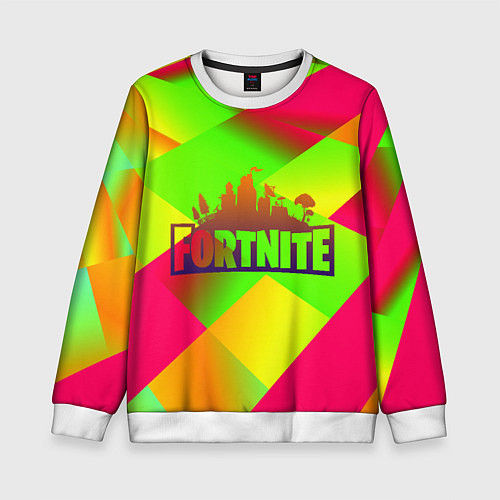 Детский свитшот Fortnite гамма абстракция / 3D-Белый – фото 1