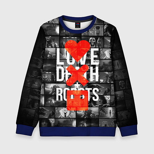 Детский свитшот LOVE DEATH ROBOTS LDR / 3D-Синий – фото 1
