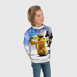 Свитшот детский Детектив Пикачу, цвет: 3D-белый — фото 2