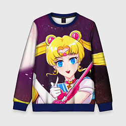 Свитшот детский Sailor Moon, цвет: 3D-синий