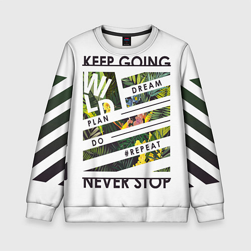 Детский свитшот Off-White: Keep Going / 3D-Белый – фото 1