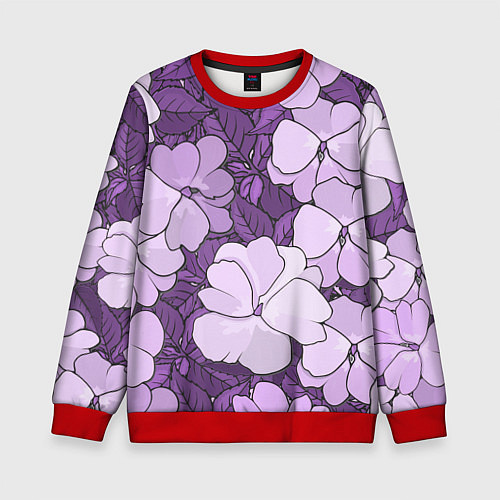 Детский свитшот Цветы / 3D-Красный – фото 1