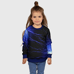 Свитшот детский МОЛНИИ, цвет: 3D-синий — фото 2