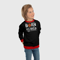 Свитшот детский Рожден для сварки, цвет: 3D-красный — фото 2
