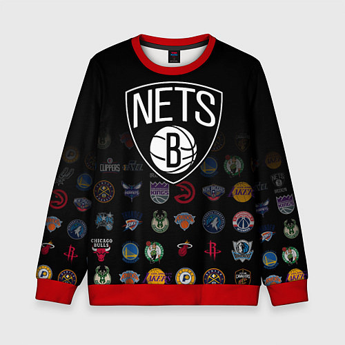 Детский свитшот Brooklyn Nets 1 / 3D-Красный – фото 1