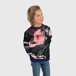Свитшот детский Клинок рассекающий демонов, цвет: 3D-синий — фото 2