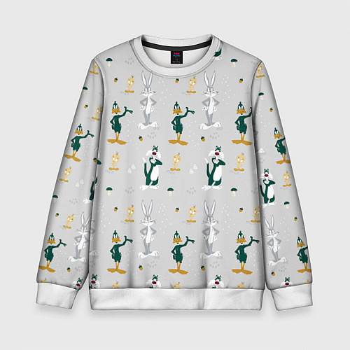 Детский свитшот Looney Tunes pattern / 3D-Белый – фото 1