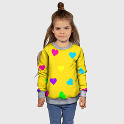Свитшот детский СЕРДЕЧКИ, цвет: 3D-меланж — фото 2