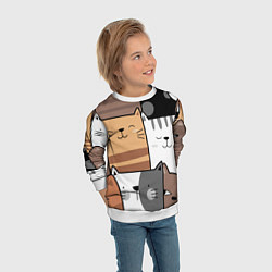 Свитшот детский Котейки, цвет: 3D-белый — фото 2