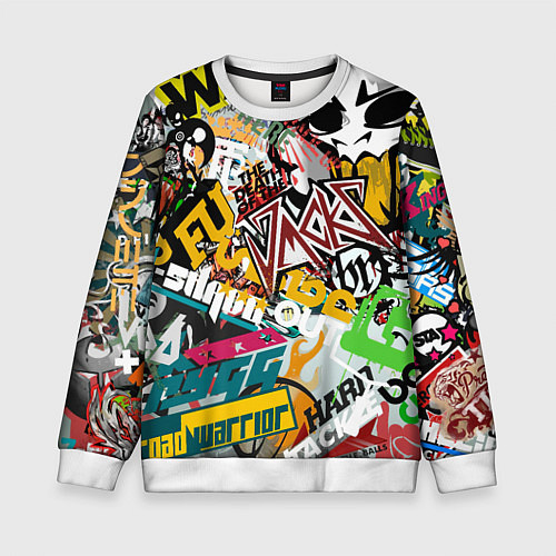 Детский свитшот Стикеры / 3D-Белый – фото 1
