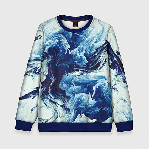 Детский свитшот Абстракция смешивание разводы / 3D-Синий – фото 1
