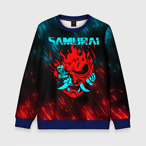 Детский свитшот CYBERPUNK 2077 SAMURAI / 3D-Синий – фото 1