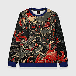 Свитшот детский Dsquared tatoo DRAGON, цвет: 3D-синий