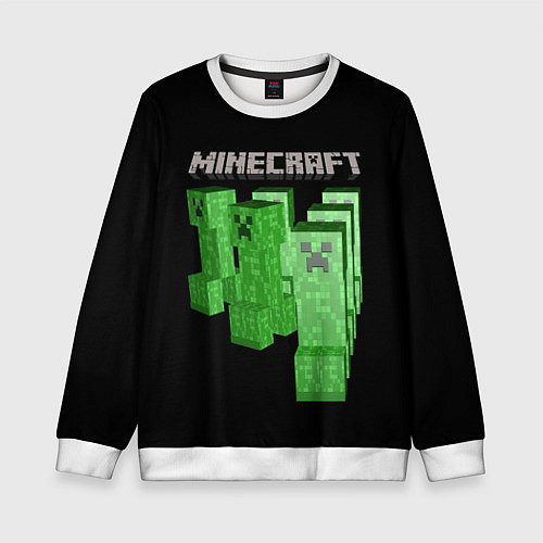 Детский свитшот MINECRAFT CREEPER / 3D-Белый – фото 1