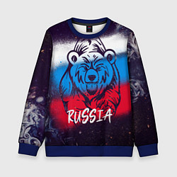 Свитшот детский Russia Bear, цвет: 3D-синий