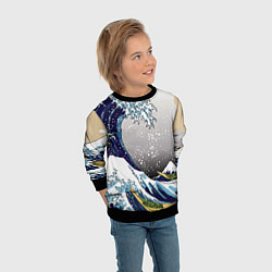 Свитшот детский The great wave off kanagawa, цвет: 3D-черный — фото 2