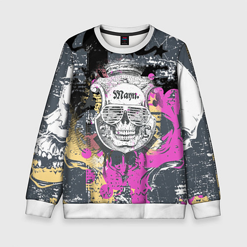Детский свитшот Череп / 3D-Белый – фото 1