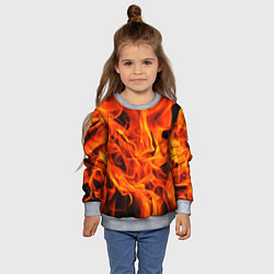 Свитшот детский ОГОНЬ, цвет: 3D-меланж — фото 2