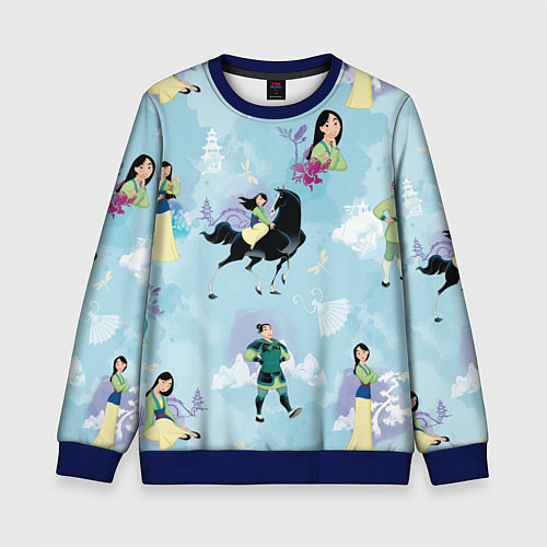 Детский свитшот Mulan Pattern / 3D-Синий – фото 1