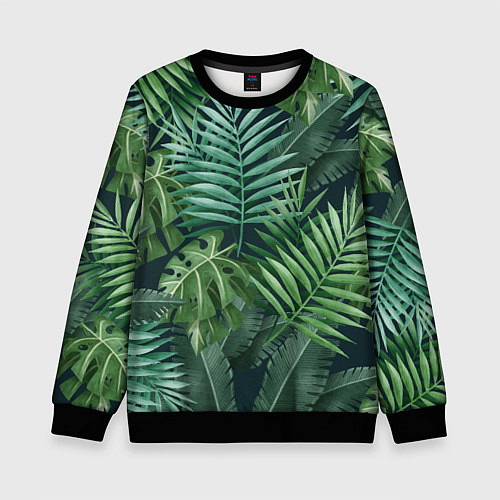 Детский свитшот Тропики / 3D-Черный – фото 1