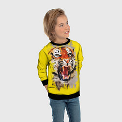 Свитшот детский Оскал тигра, цвет: 3D-черный — фото 2