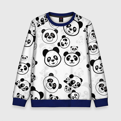 Детский свитшот Панды / 3D-Синий – фото 1