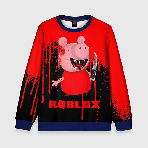Детский свитшот Roblox Piggy / 3D-Синий – фото 1