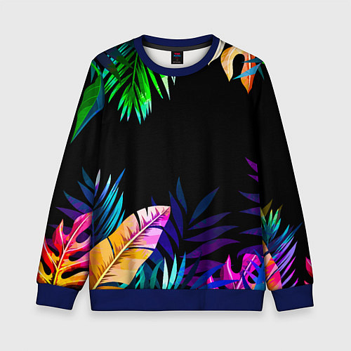 Детский свитшот Тропическая Ночь / 3D-Синий – фото 1