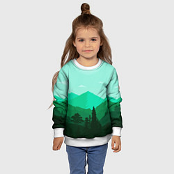 Свитшот детский Горы пейзаж дикая природа, цвет: 3D-белый — фото 2