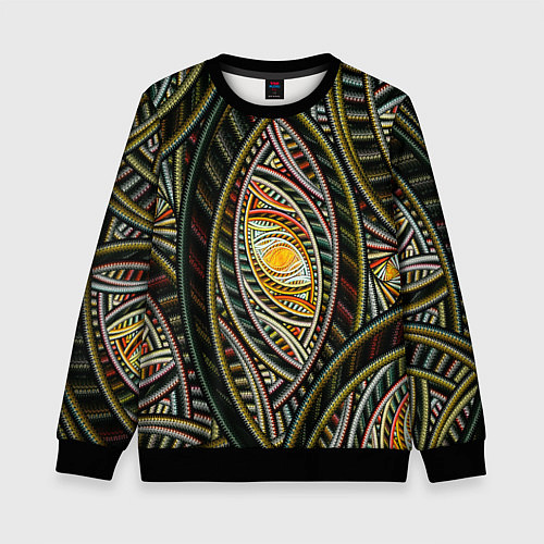 Детский свитшот Абстракция глаз узор линии / 3D-Черный – фото 1