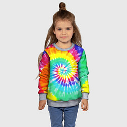 Свитшот детский TIE-DYE СТЕНА, цвет: 3D-меланж — фото 2