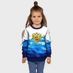 Свитшот детский РОССИЯ, цвет: 3D-синий — фото 2