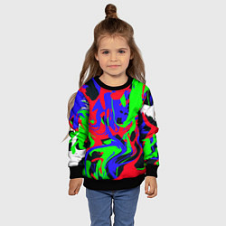 Свитшот детский Абстрактные краски, цвет: 3D-черный — фото 2