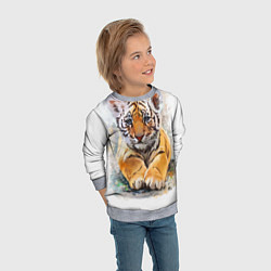 Свитшот детский Tiger Art, цвет: 3D-меланж — фото 2