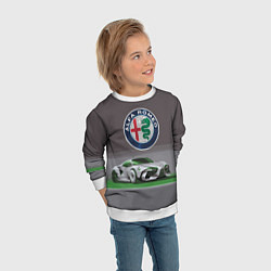 Свитшот детский Alfa Romeo motorsport, цвет: 3D-белый — фото 2