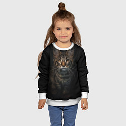 Свитшот детский Кот усатый, цвет: 3D-белый — фото 2