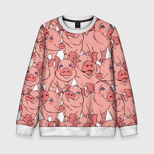 Детский свитшот Свиньи / 3D-Белый – фото 1