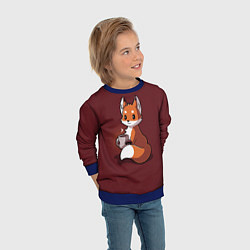 Свитшот детский Кофе любят не только люди, цвет: 3D-синий — фото 2