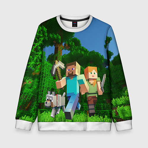 Детский свитшот Minecraft / 3D-Белый – фото 1